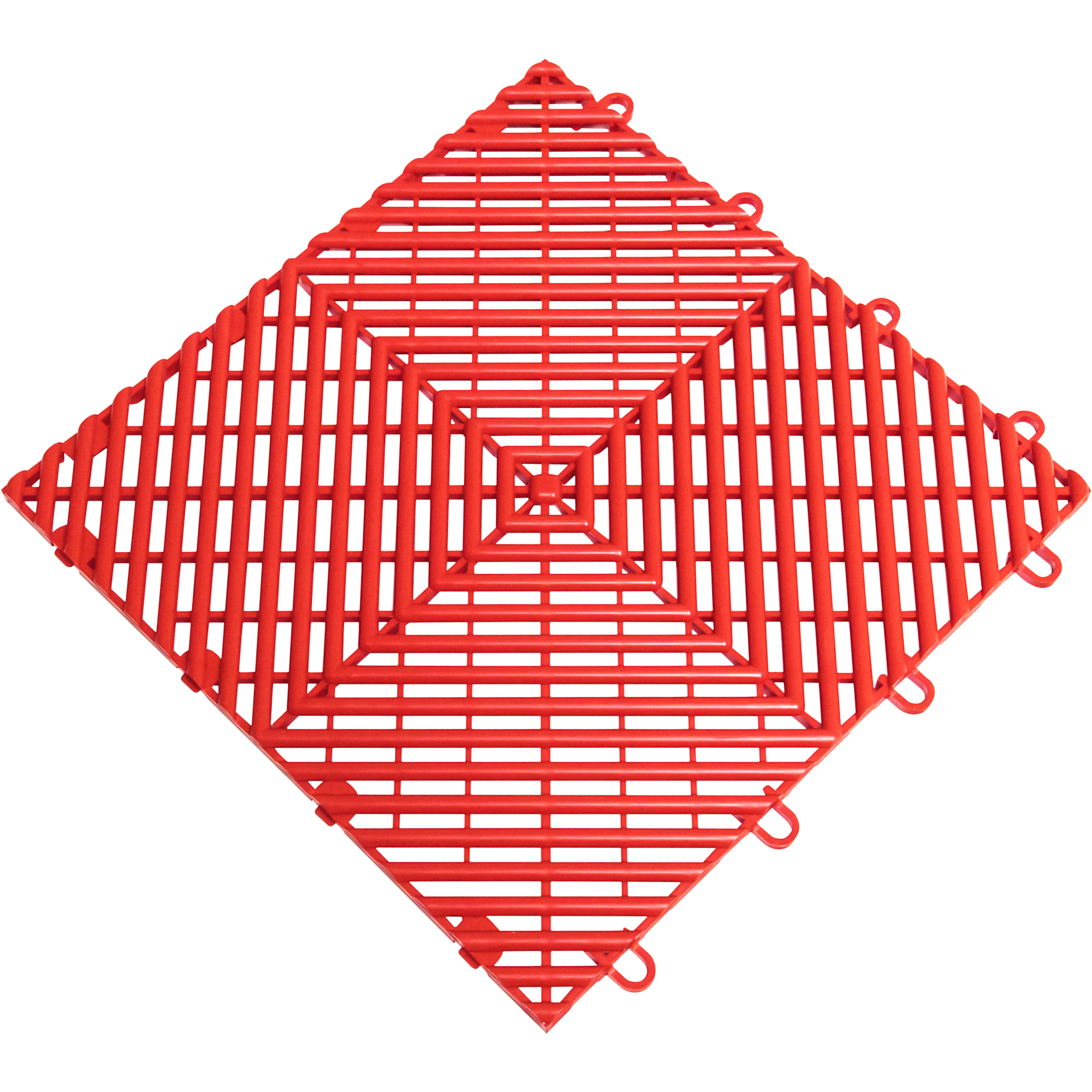 RaceDeck Free-Flow Garage Floor Tiles — 12in. x 12in. x 0.5in., Bright Red, 24-Pk., 24 Sq. Ft. Coverage, Model# FF24BRED